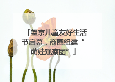 望京儿童友好生活节启幕，商圈组建“萌娃观察团”