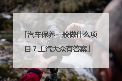 汽车保养一般做什么项目？上汽大众有答案