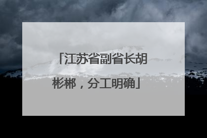 江苏省副省长胡彬郴，分工明确