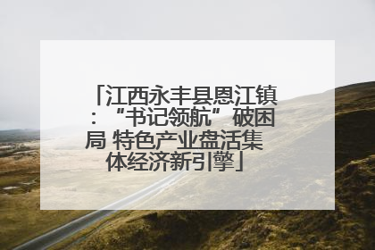 江西永丰县恩江镇：“书记领航”破困局 特色产业盘活集体经济新引擎
