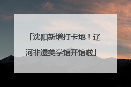 沈阳新增打卡地！辽河非遗美学馆开馆啦