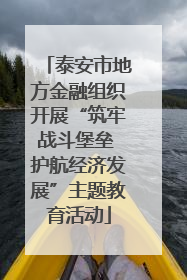 泰安市地方金融组织开展“筑牢战斗堡垒 护航经济发展”主题教育活动