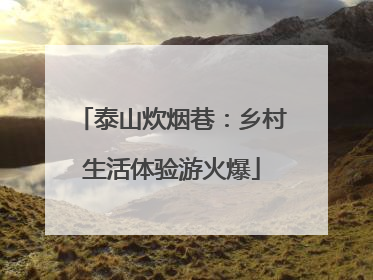 泰山炊烟巷：乡村生活体验游火爆