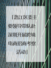 洛江区委主要领导带队赴深圳开展跨境电商招商考察活动