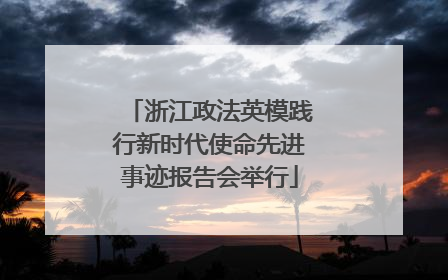 浙江政法英模践行新时代使命先进事迹报告会举行