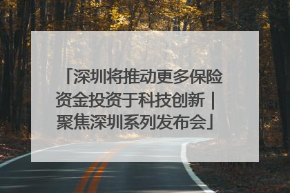 深圳将推动更多保险资金投资于科技创新｜聚焦深圳系列发布会
