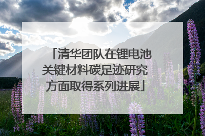 清华团队在锂电池关键材料碳足迹研究方面取得系列进展