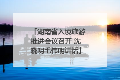 湖南省入境旅游推进会议召开 沈晓明毛伟明讲话