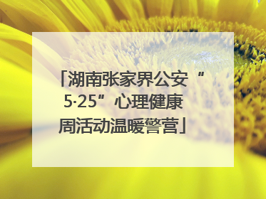 湖南张家界公安“5·25”心理健康周活动温暖警营