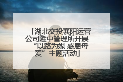 湖北交投襄阳运营公司隆中管理所开展“以路为媒 感恩母爱”主题活动
