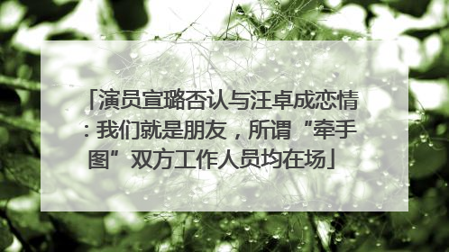 演员宣璐否认与汪卓成恋情：我们就是朋友，所谓“牵手图”双方工作人员均在场