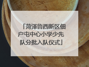 菏泽鲁西新区佃户屯中心小学少先队分批入队仪式