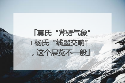 莫氏“斧劈气象”+杨氏“线墨交响”，这个展览不一般