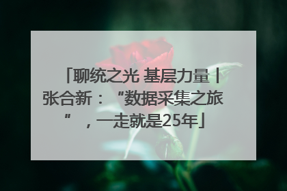 聊统之光 基层力量丨张合新：“数据采集之旅”，一走就是25年