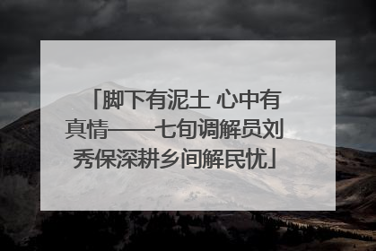 脚下有泥土 心中有真情——七旬调解员刘秀保深耕乡间解民忧