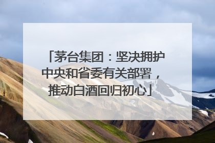 茅台集团：坚决拥护中央和省委有关部署，推动白酒回归初心