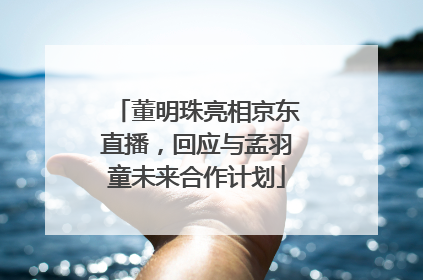 董明珠亮相京东直播，回应与孟羽童未来合作计划