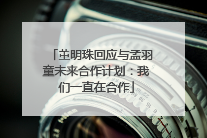 董明珠回应与孟羽童未来合作计划：我们一直在合作