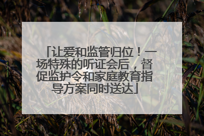 让爱和监管归位！一场特殊的听证会后，督促监护令和家庭教育指导方案同时送达