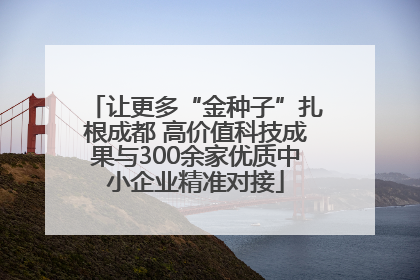 让更多“金种子”扎根成都 高价值科技成果与300余家优质中小企业精准对接