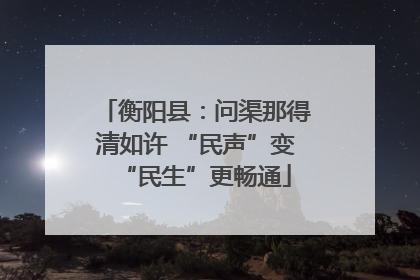 衡阳县：问渠那得清如许 “民声”变“民生”更畅通