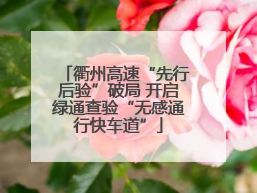 衢州高速“先行后验”破局 开启绿通查验“无感通行快车道”