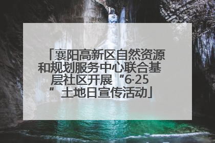 襄阳高新区自然资源和规划服务中心联合基层社区开展“6·25”土地日宣传活动