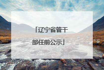 辽宁省管干部任前公示