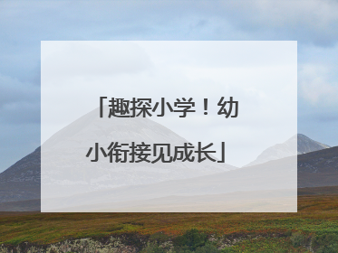 趣探小学！幼小衔接见成长