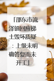 邵东市流泽镇回应梯土毁坏质疑：上级未明确答复而未开工