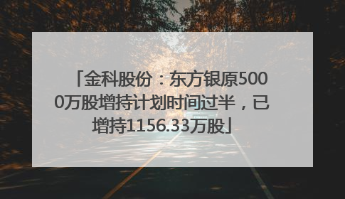 金科股份：东方银原5000万股增持计划时间过半，已增持1156.33万股