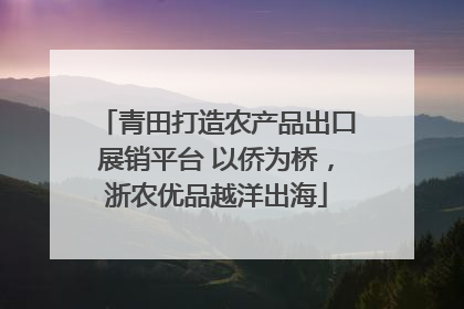 青田打造农产品出口展销平台 以侨为桥，浙农优品越洋出海