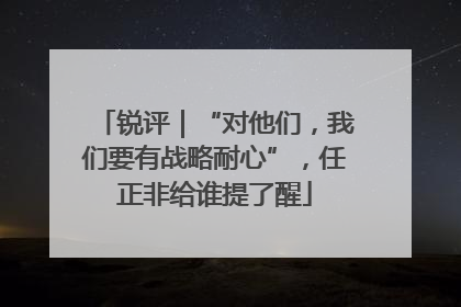 锐评｜“对他们，我们要有战略耐心”，任正非给谁提了醒