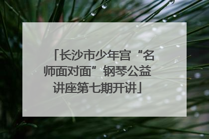 长沙市少年宫“名师面对面”钢琴公益讲座第七期开讲