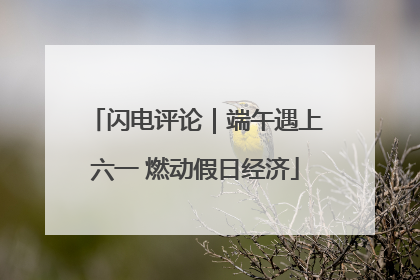 闪电评论｜端午遇上六一 燃动假日经济