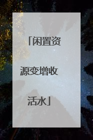 闲置资源变增收活水