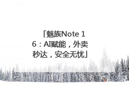 魅族Note 16：AI赋能，外卖秒达，安全无忧