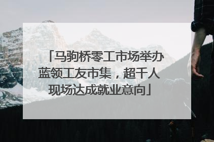 马驹桥零工市场举办蓝领工友市集，超千人现场达成就业意向