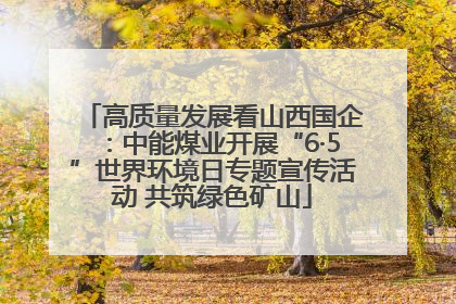 高质量发展看山西国企：中能煤业开展“6·5”世界环境日专题宣传活动 共筑绿色矿山