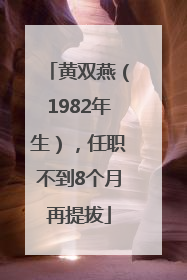 黄双燕（1982年生），任职不到8个月再提拔