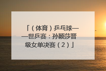 （体育）乒乓球——世乒赛：孙颖莎晋级女单决赛（2）