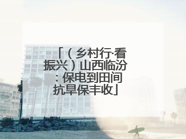 （乡村行·看振兴）山西临汾：保电到田间 抗旱保丰收