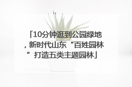 10分钟逛到公园绿地，新时代山东“百姓园林”打造五类主题园林