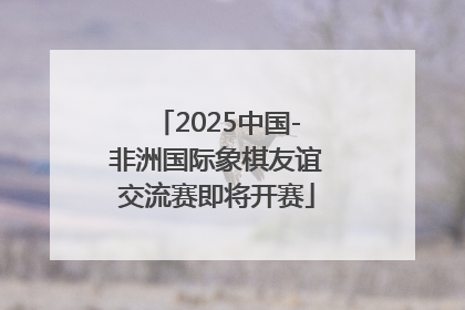 2025中国-非洲国际象棋友谊交流赛即将开赛