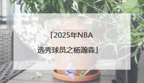 2025年NBA选秀球员之杨瀚森