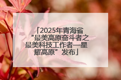 2025年青海省“最美高原奋斗者之最美科技工作者—星耀高原”发布