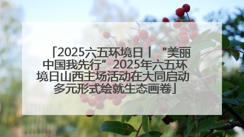 2025六五环境日丨“美丽中国我先行”2025年六五环境日山西主场活动在大同启动 多元形式绘就生态画卷