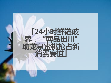 24小时鲜链破界，“蓉品出川”助龙泉蜜桃抢占新消费赛道