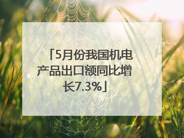 5月份我国机电产品出口额同比增长7.3%