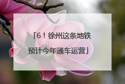 6！徐州这条地铁预计今年通车运营